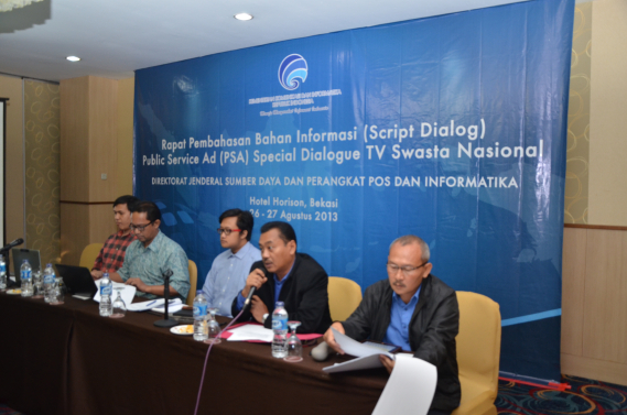 Ilustrasi: RAPAT PEMBAHASAN BAHAN INFORMASI PUBLIC SERVICE AD (PSA) SPECIAL DIALOGUE TV SWASTA NASIONAL BEKASI, 26-27 AGUSTUS 2013