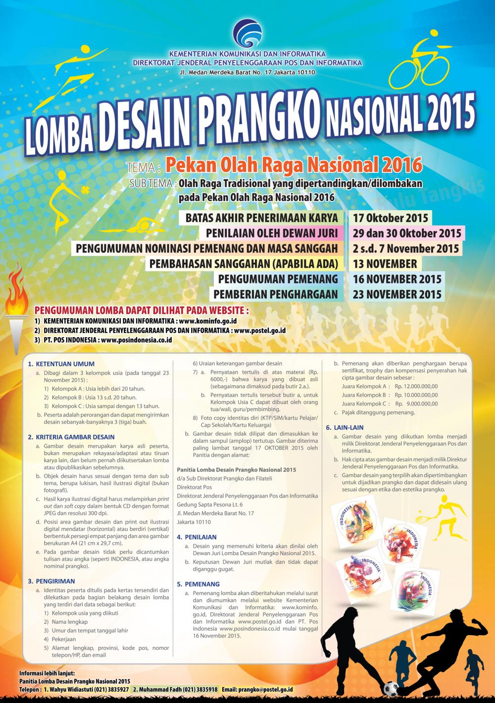 Nominasi Pemenang Lomba Desain Prangko Nasional Tahun 2015