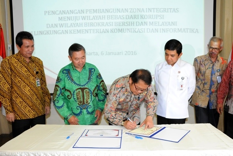 Pencanangan Pembangunan Zona Integritas di lingkungan Kementerian Komunikasi dan Informatika