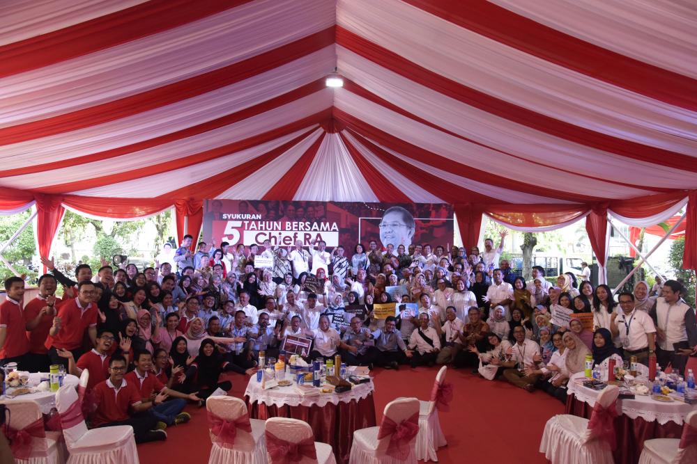 Acara Syukuran 5 Tahun bersama Chief RA dan seluruh staf di  Lapangan Anantakupa Kemkominfo, Jakarta, Selasa (22/10/2019).