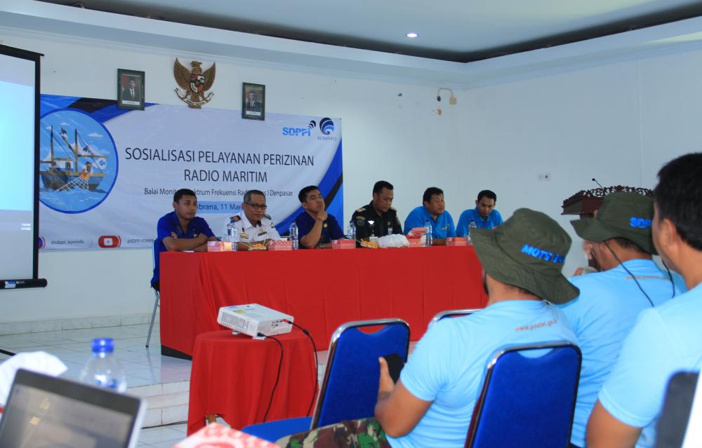 Balai Monitor Spektrum Frekuensi Radio (SFR) Kelas I Denpasar  gelar Sosialisasi Pelayanan Perizinan Radio Maritim di Kantor Pelabuhan Perikanan Nusantara Pengambengan Kabupaten Jembrana, Rabu (11/3/2020)