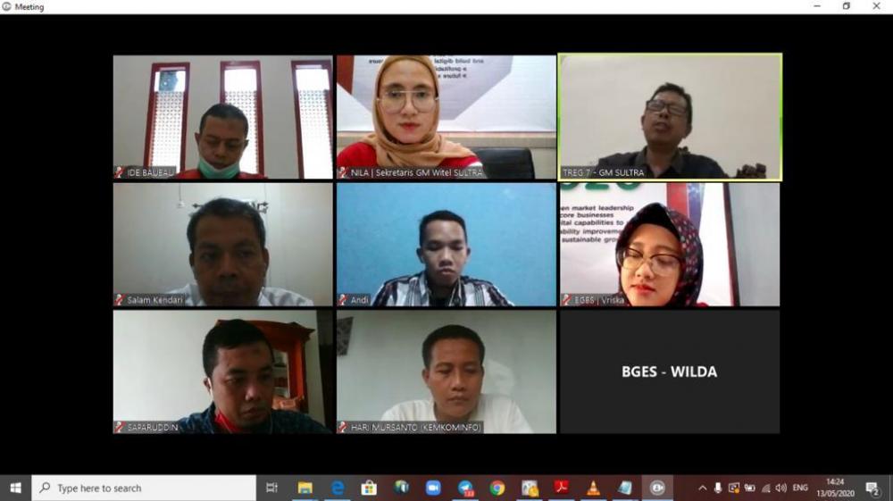 Sosialisasikan aplikasi PeduliLindungi guna mencegah penyebaran  Covid-19, khususnya di wilayah Provinsi Sulawesi Tenggara (Sultra) dengan Video Conference.