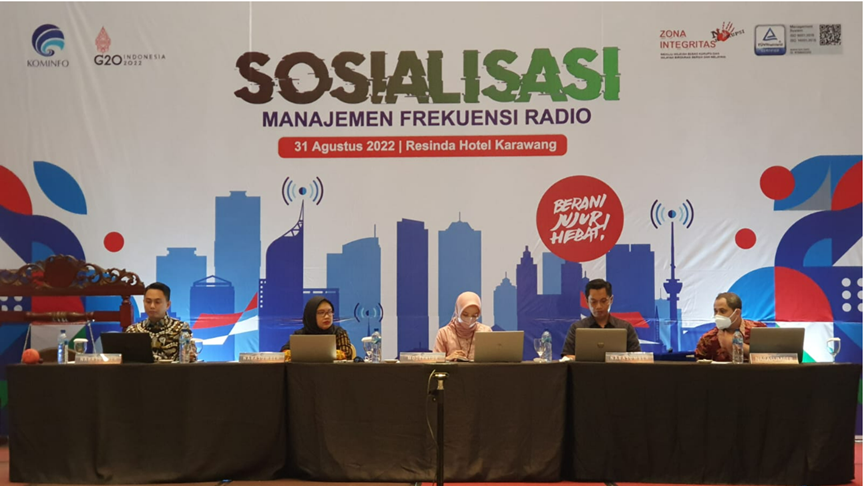 Salah satu sesi dalam kegiatan Sosialisasi Manajemen Spektrum Frekuensi Radio di Bandung, Rabu (31/08/2022).