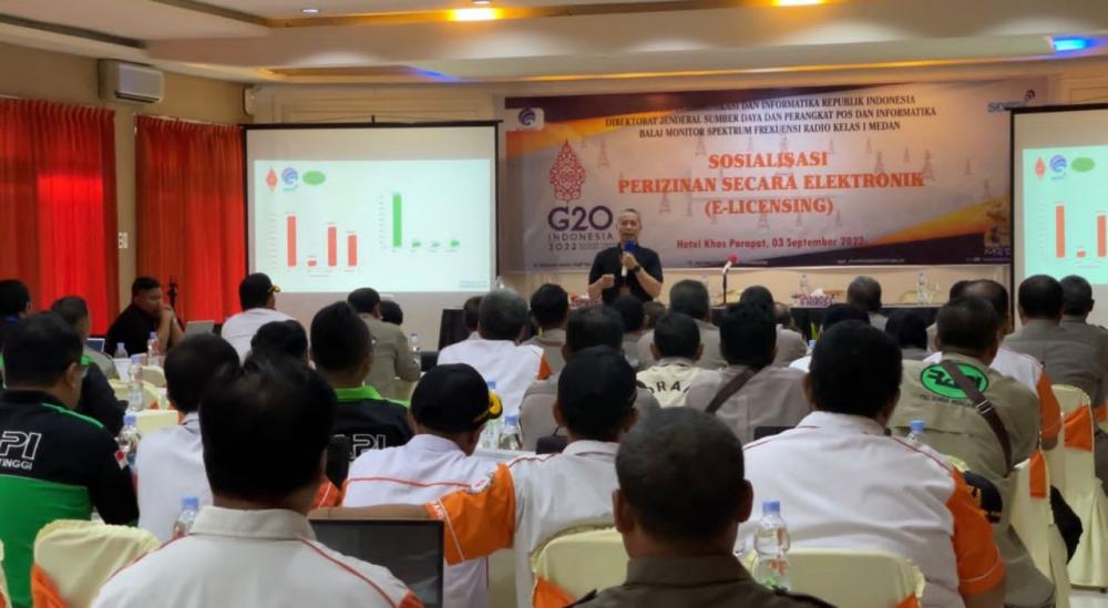 Ka. Balmon Medan Syamsul Huda membuka Sosialisasi dan Bimbingan Teknis E-Learning kepada Pengurus Daerah dan Wilayah/Lokal Orari dan RAPI se-Sumatera Utara, Sabtu (3/9/2022),