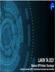 Laporan Kinerja Balai Monitor Spektrum Frekuensi Radio Kelas I Surabaya