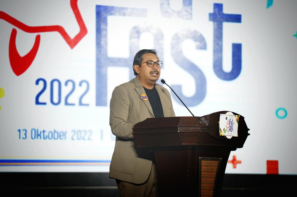 Dirjen SDPPI, Ismail saat memberikan sambutannya pada puncak ajang IFas-Fest 2022. Kamis (13/10/2022)
