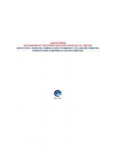 Laporan Kinerja Balai Monitor Spektrum Frekuensi Radio Kelas I Medan