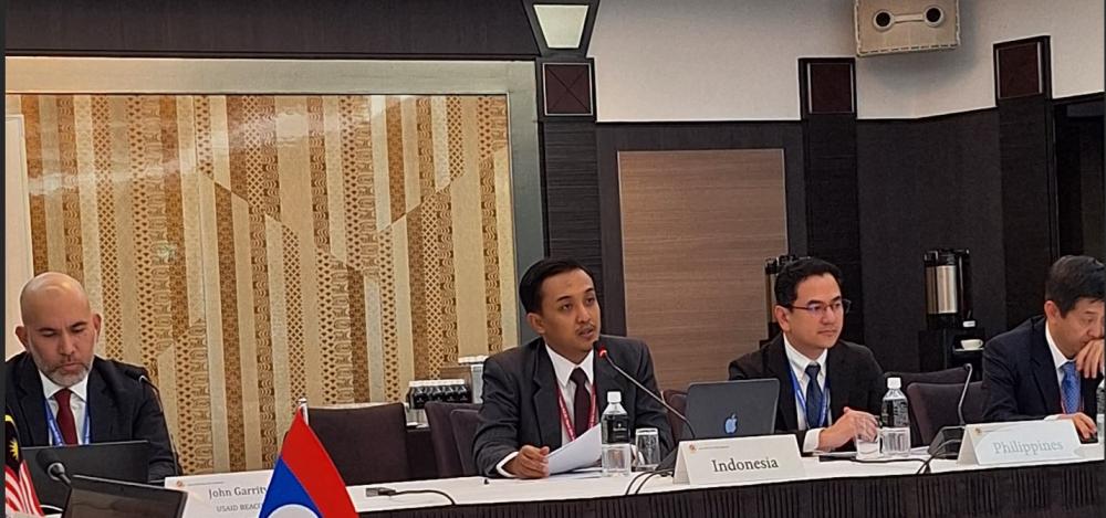 Muh.Arief Nugroho sebagai panelis dalam kegiatan Japan ASEAN Open RAN Symposium sedang menyampaikan bentuk dukungan Pemerintah Indonesia dalam pengembangan Open RAN di tanah air.