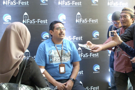 Ilustrasi: Dirjen SDPPI, Ismail saat melakukan konferensi pers disela-sela kegiatan IFas-Fest 2018, Bogor (26/7)